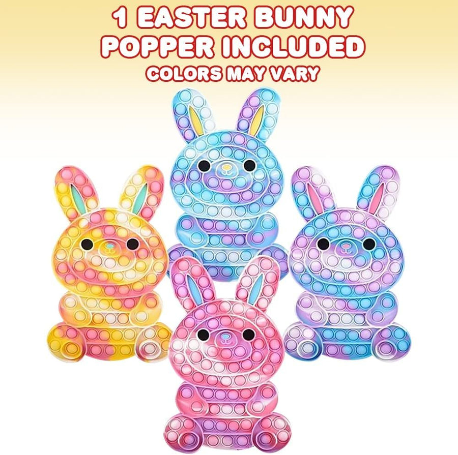 Easter Bunny Jumbo Pop it Fidget Toy, 1 Piece, 11" Fidget Popper for Fun Stress Relief, Easter Egg Hunt Toy, Easter Basket Stuffer, and Themed Party Favor for Boys and Girls