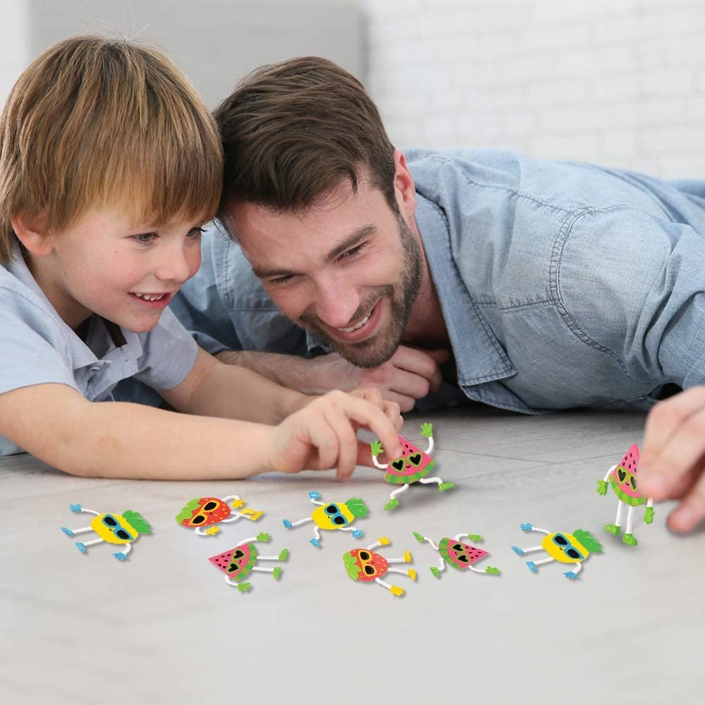 Cool Fruit Bendable Figures, Set of 24 Novelty Fruit Shaped Bendy Figurines, Stress Relief Fidget Toys, Birthday Party Favors, Goodie Bag Stuffers, Piñata Fillers for Kids