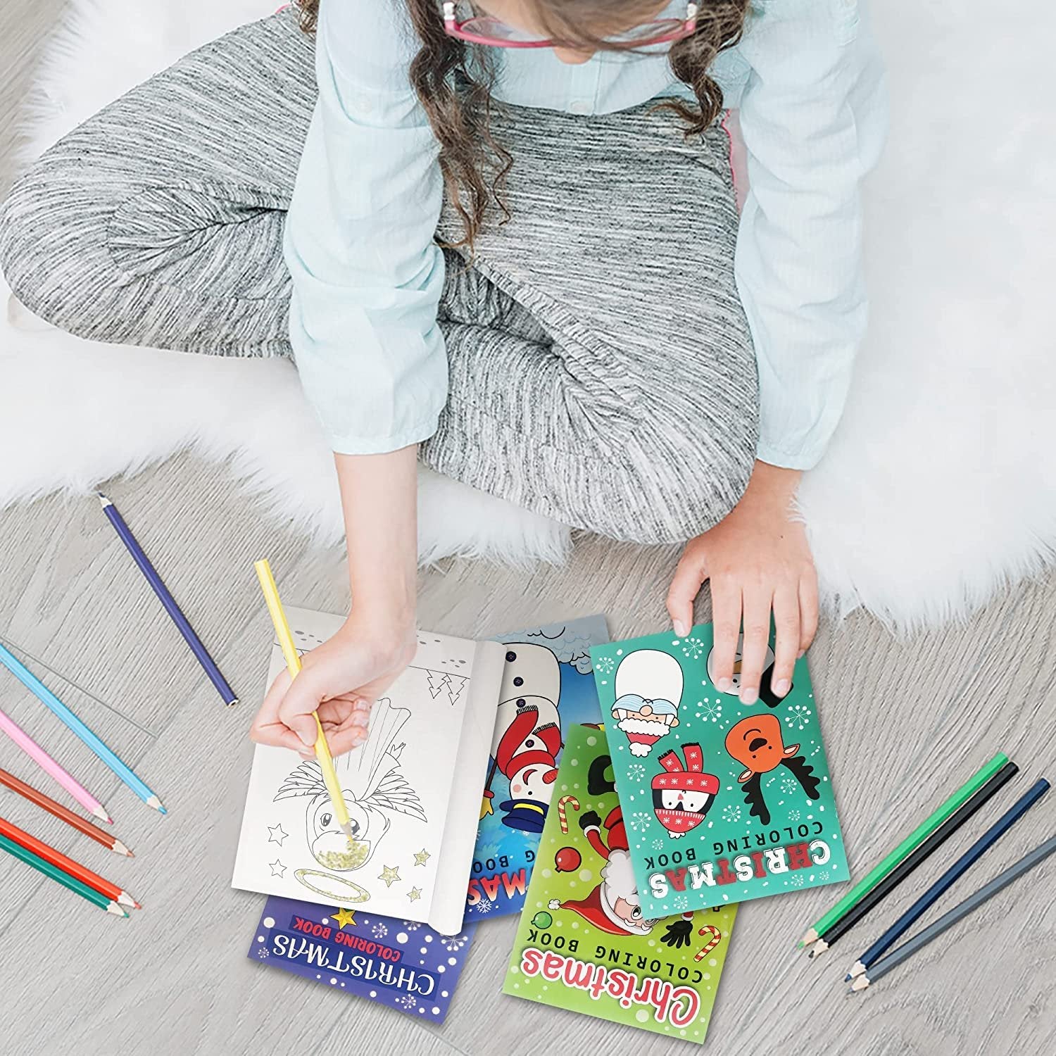 Christmas Coloring Books for Kids Bulk, Pack of 20, 5” x 7” Christmas Coloring Book, Christmas Party Favors For Kids, Favor Bag Fillers, Party Supplies, Christmas Stocking Stuffers