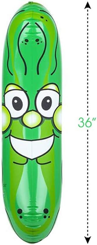36" Pickle Inflates, Set of 2, Inflatable Food Toys with a Cute Smile, Fun Birthday Party Decorations Supplies, Durable Water Pool Toys for Kids, Fun Pickle Party Favors