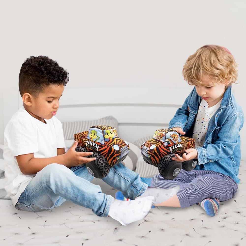 8" Big Monster Truck Animal-Themed Stuffed Toy for Toddlers