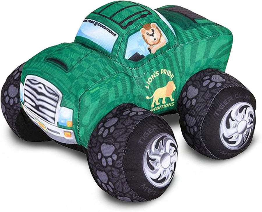 Plush Monster Truck Safari Design - 8" Big Stuffed Monster Truck - Cool Animal-Themed Design - Soft and Cuddly Toys for Little Boys, Girls, Baby, Toddlers - Great Gift Idea