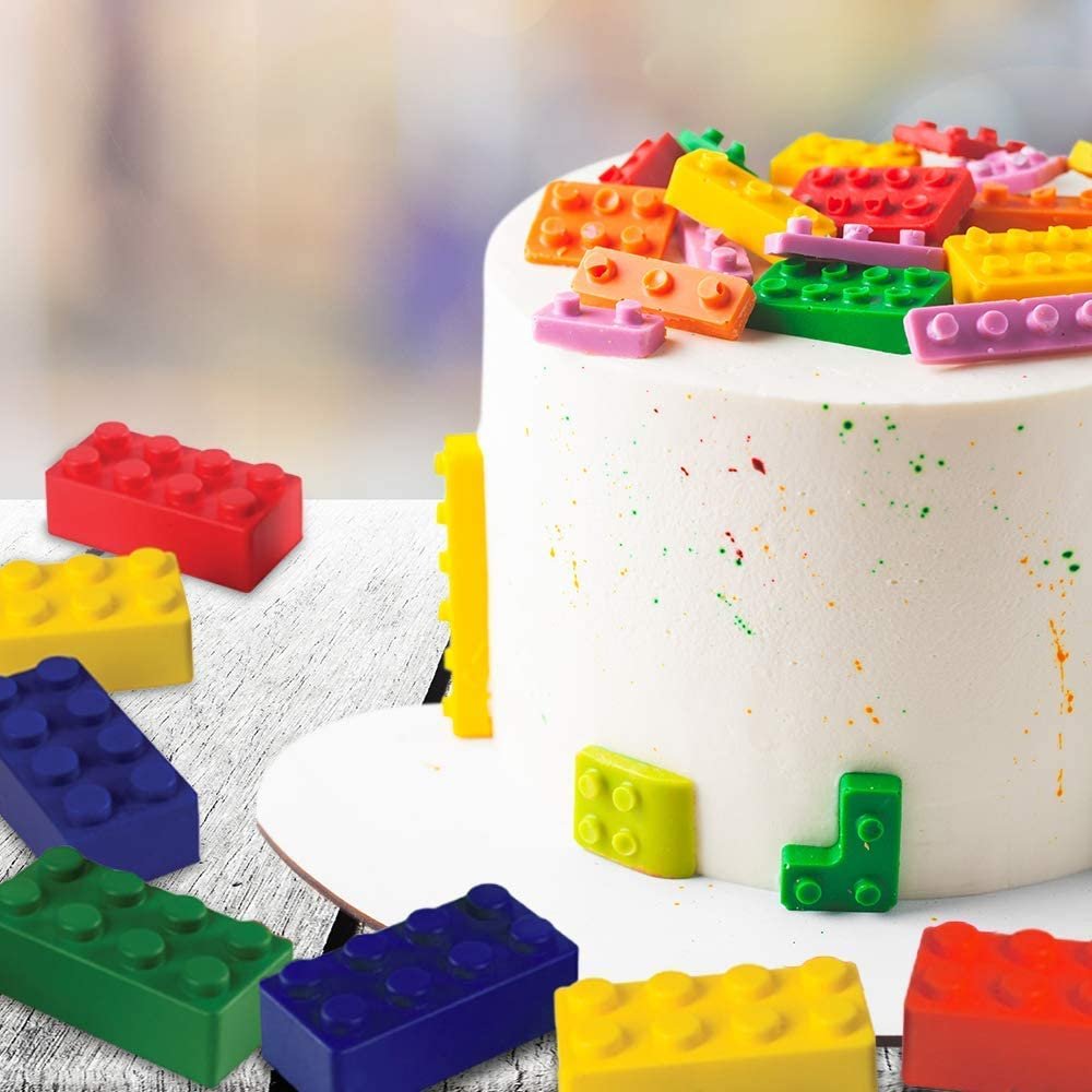 Building Block Stress Relief Squeeze Blocks, Set of 12, Foam Sensory Toys in 4 Colors
