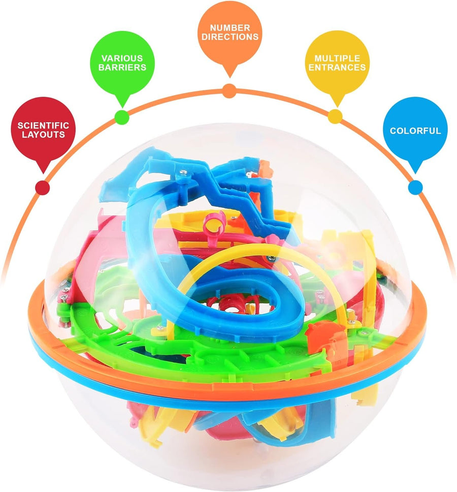 Gamieac 3D Maze Ball with 138 Challenges, Brain Teaser Puzzle Games for Kids and Adults, 3D Mind Games for Hours of Challenging Fun, Road Trip Game and Airplane Activities for Kids