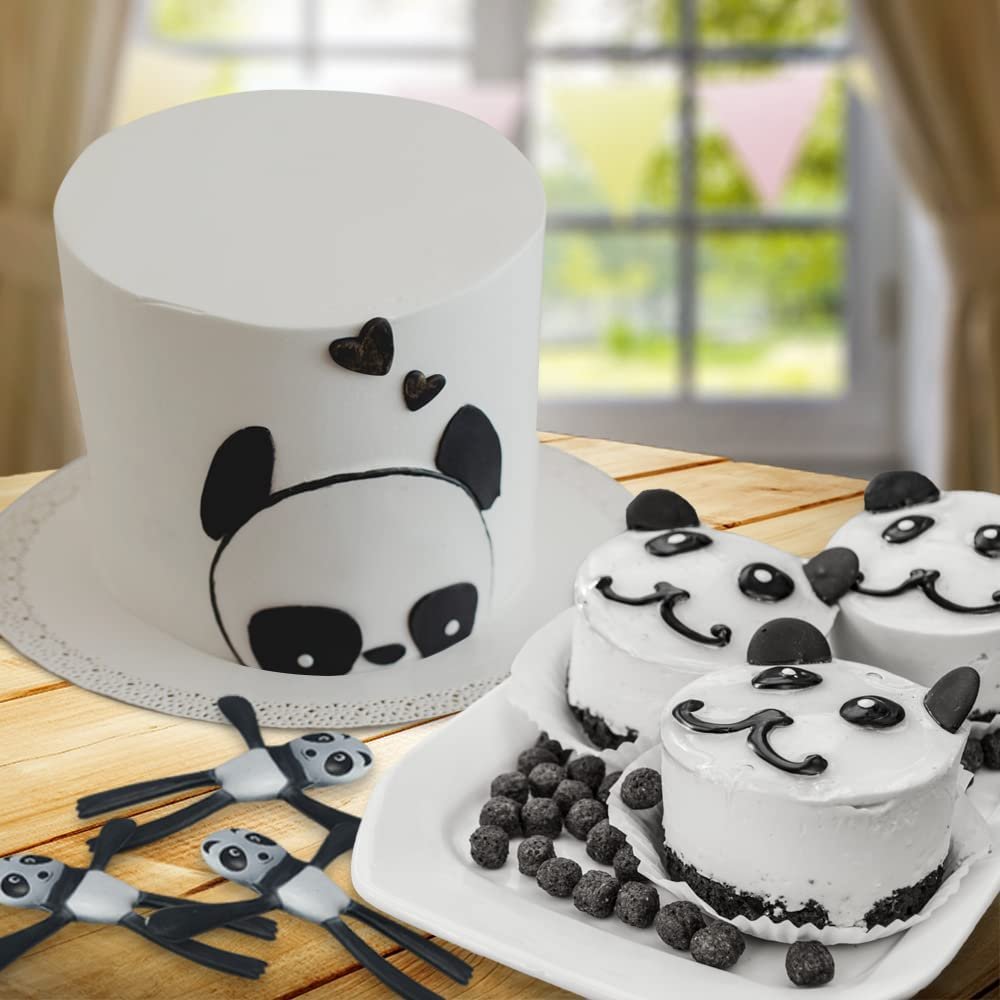 Bendable Panda Toys, Set of 6, Flexible Figures, Stress Relief Fidget Toys for Kids, Fun Birthday Party Favors, Goodie Bag Fillers for Boys and Girls