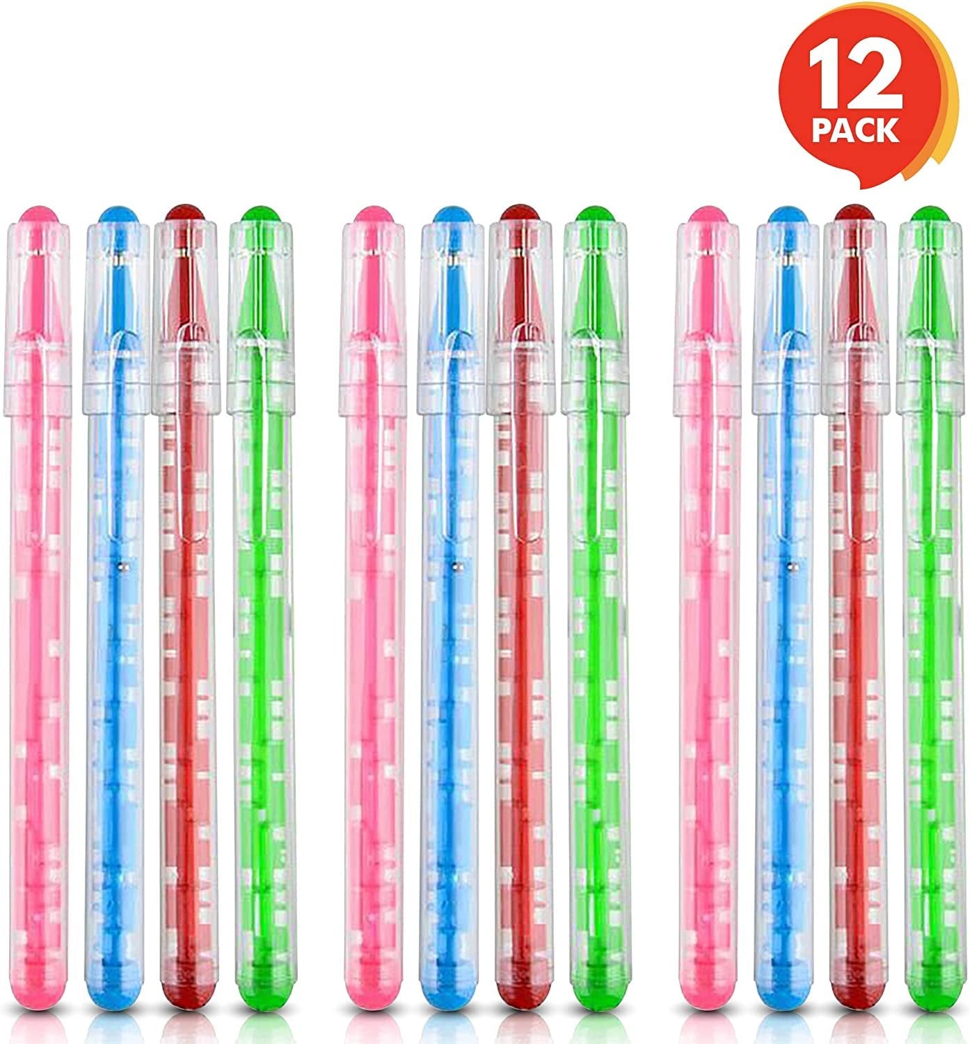 Gamie Maze Puzzle Novelty Pens for Kids and Adults - Pack of 12 - Pens with Built-in Ball Maze - Fidget Toy for Stress Relief - School and Office