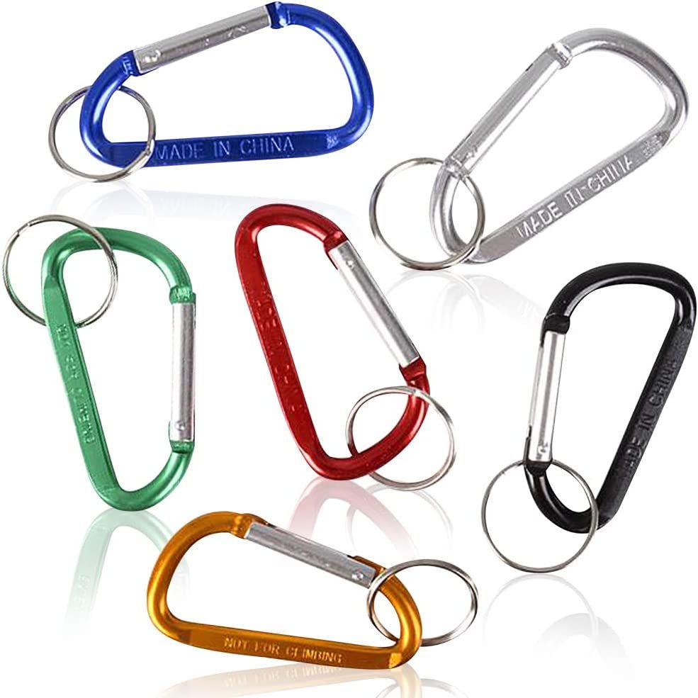 3 Rock Carabiner Clip Keychains for Kids and Adults - Set of 12