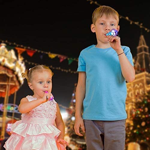 Light Up Keychains for Kids with Whistles, Set of 12, LED Smile Face Key Chains and Bag Accessories, Fun Birthday Party Favors for Children, Goodie Bag Fillers for Boys and Girls