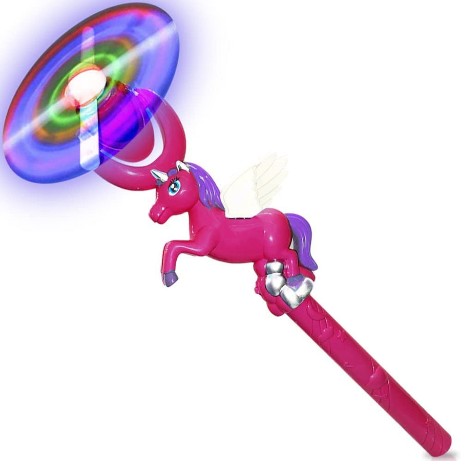 Light Up Unicorn Swivel Wand, 15" LED Spin Toy for Kids, Batteries Included, Great Gift Idea for Boys and Girls, Unicorn Birthday Party Favor, Carnival Prize