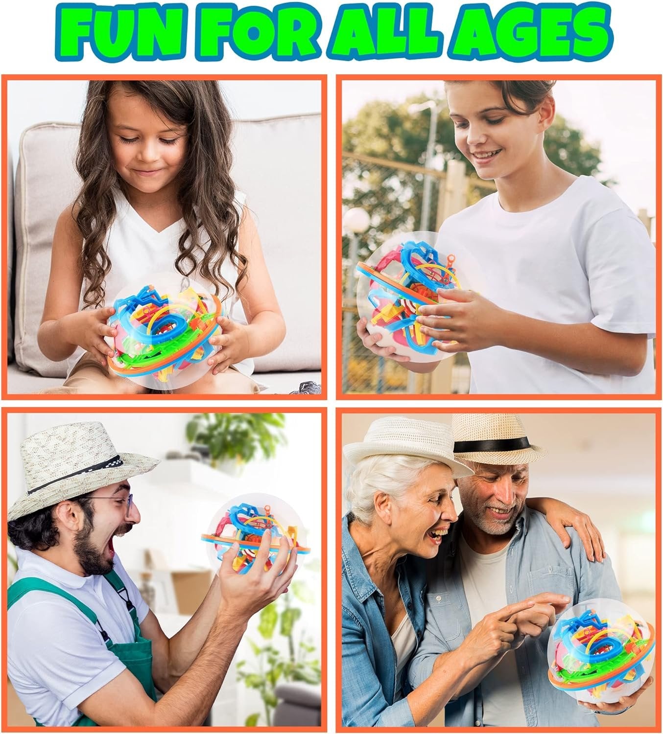Gamieac 3D Maze Ball with 138 Challenges, Brain Teaser Puzzle Games for Kids and Adults, 3D Mind Games for Hours of Challenging Fun, Road Trip Game and Airplane Activities for Kids