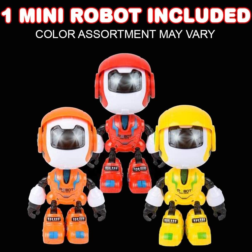 Mini Robot Toy with Lights and Sounds, Toy Robot for Kids with Moveable Limbs