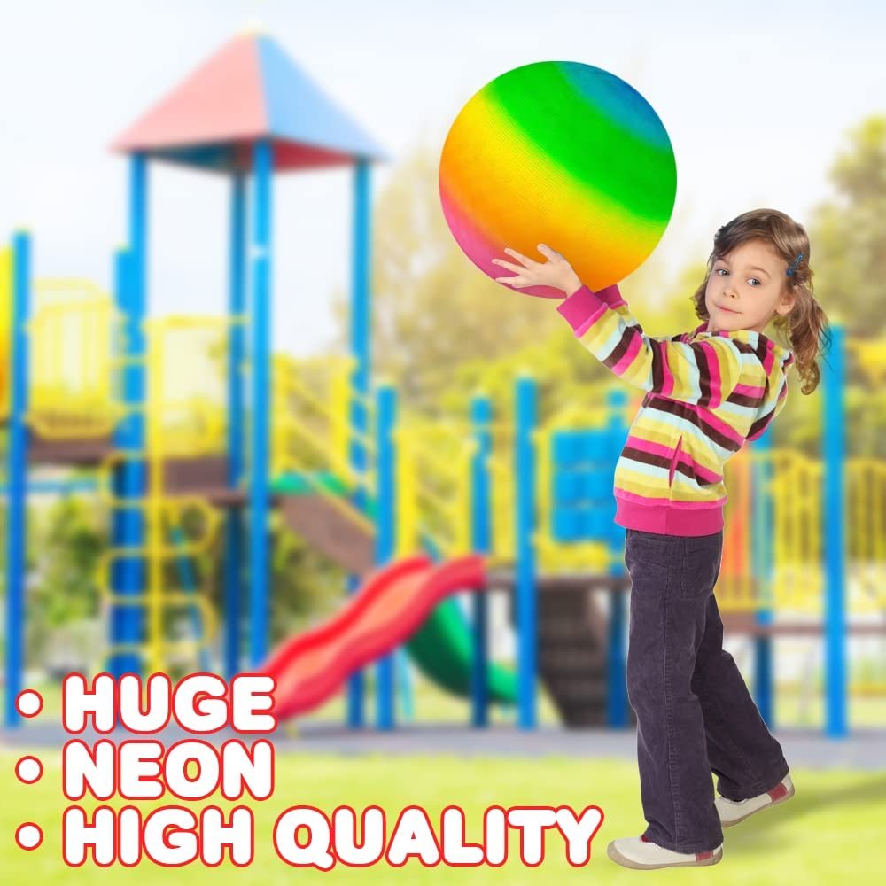 Bouncy 16" Rubber Kick Ball Playground for Kids with Hand Pump, Park & Beach Outdoor Fun