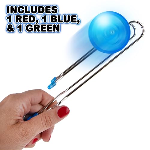 Retro Light Up Gyro Wheels Set for Kids- 3, 8.5 Inch Gyroscope Rail Twisters Mesmerizing Spinning Lighting Effects