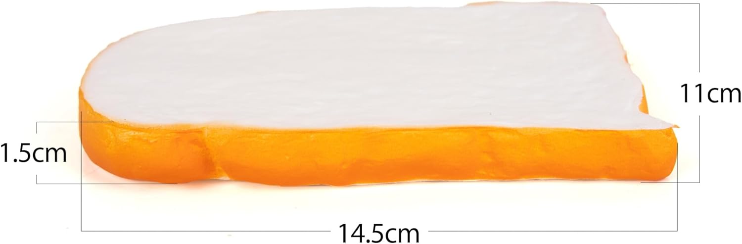 NOVU Squish Sliced Bread - Pack of 2 - Soft, Slow Rising Bread Shape Sensory Fidget Toys for Kids and Adult for Stress and Anxiety - Tricky Funny Squeeze Toy Gift - Fake Bread Stress Toy