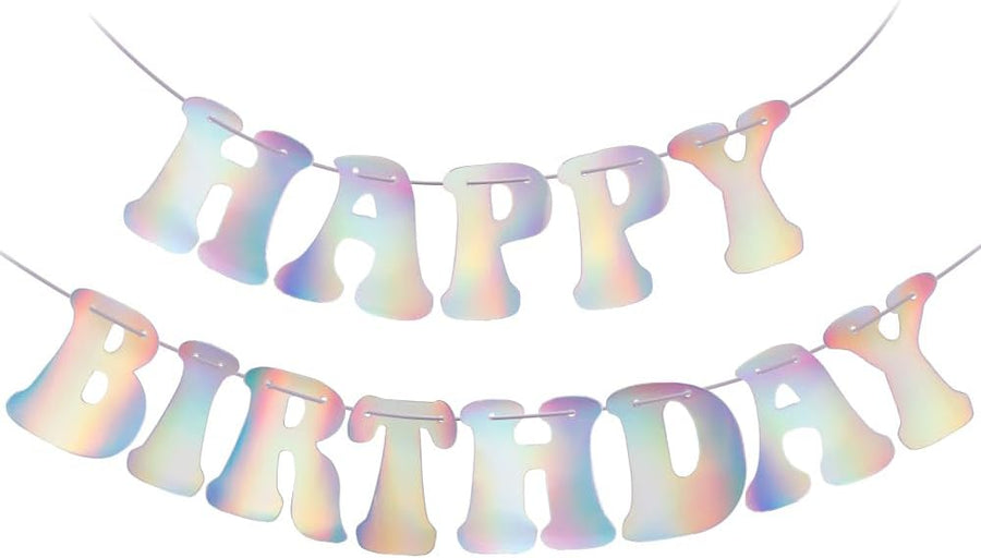 Iridescent Happy Birthday Banner - Birthday Banner for Girls