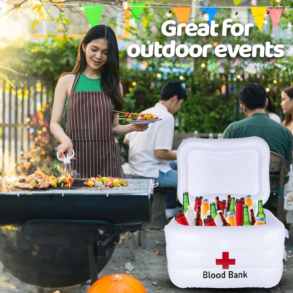 Halloween Inflatable Cooler - Hospital-Inspired Halloween Inflatable Drink Cooler Holder Chills Beverage, Snacks