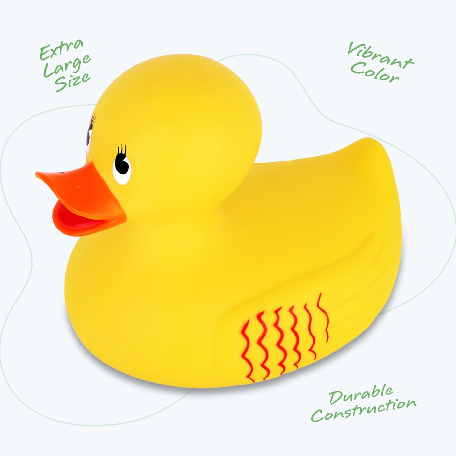 Jumbo Rubber Ducky Bath Toy - 10 Inch Giant Rubber Duck with 2 Mini Duckies - Classic Large Rubber Duck for Fun-Filled Baths - Bath Toys for Kids Ages 3 and Up