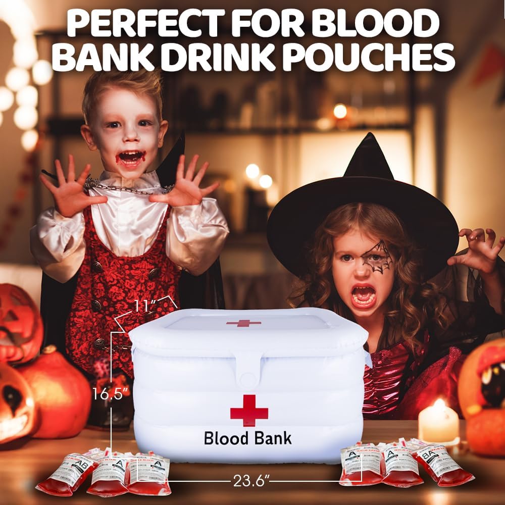 Halloween Inflatable Cooler - Hospital-Inspired Halloween Inflatable Drink Cooler Holder Chills Beverage, Snacks