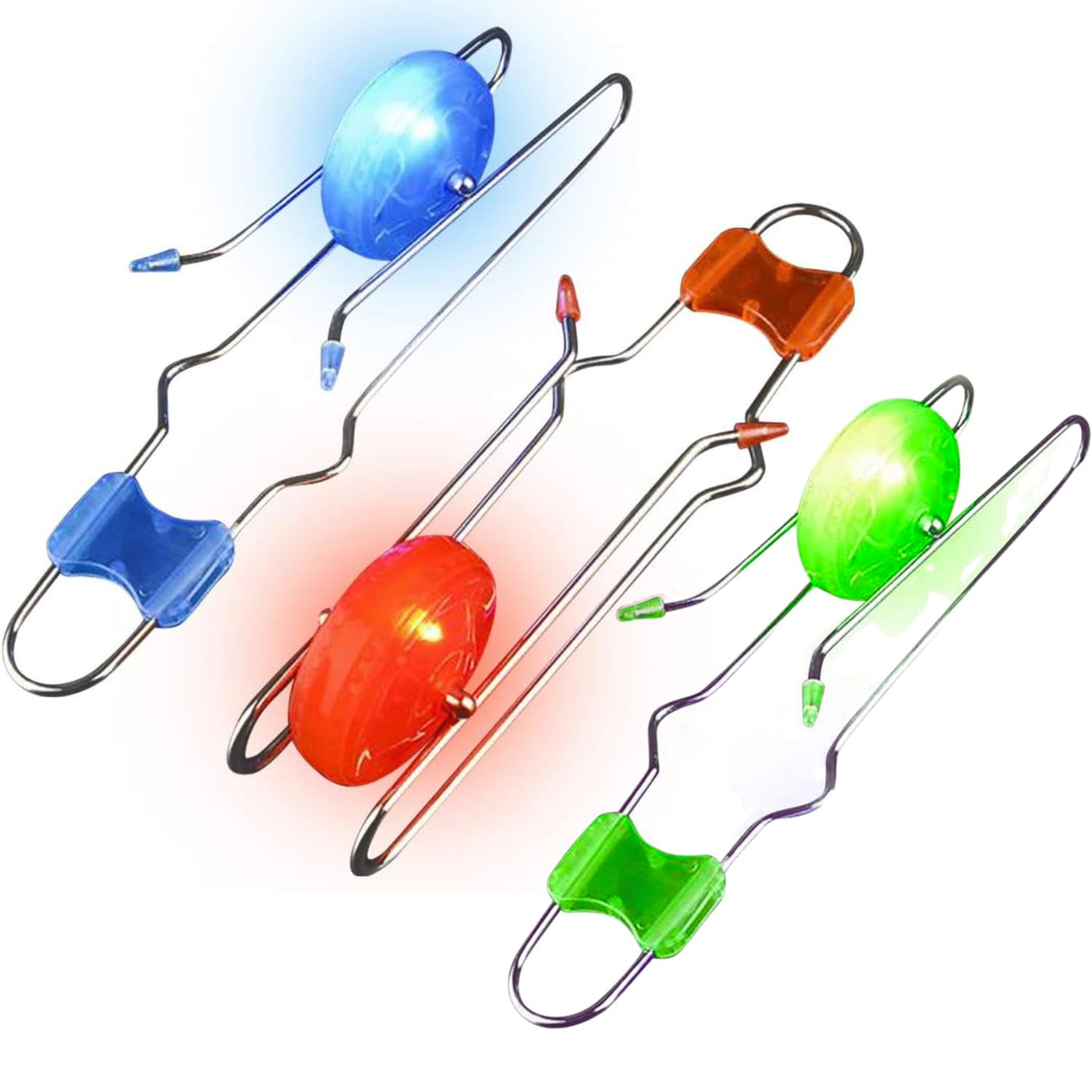Retro Light Up Gyro Wheels Set for Kids- 3, 8.5 Inch Gyroscope Rail Twisters Mesmerizing Spinning Lighting Effects