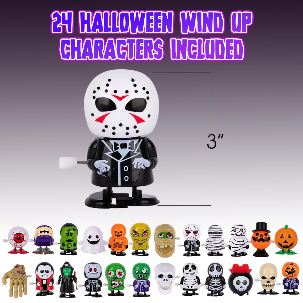 Halloween Wind Up Toys - Set of 24 Wind Up Halloween Toys - Assorted Halloween Wind Up Toys in Bulk with Unique Designs