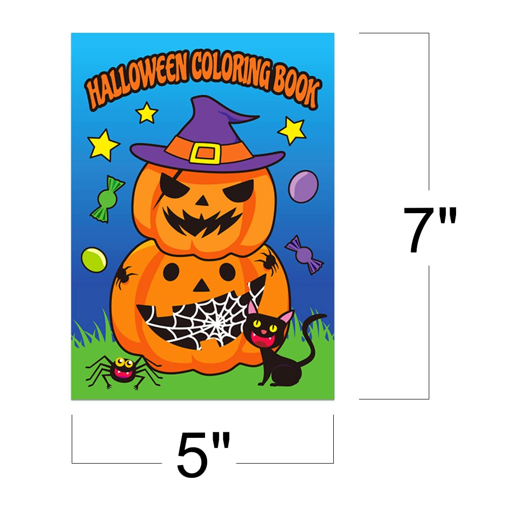 Halloween Coloring Books for Kids, Pack of 36, 5” x 7” Mini Booklets, Fun Halloween Treats Prizes, Favor Bag Fillers, Birthday Party Supplies, Art Gifts for Boys and Girls