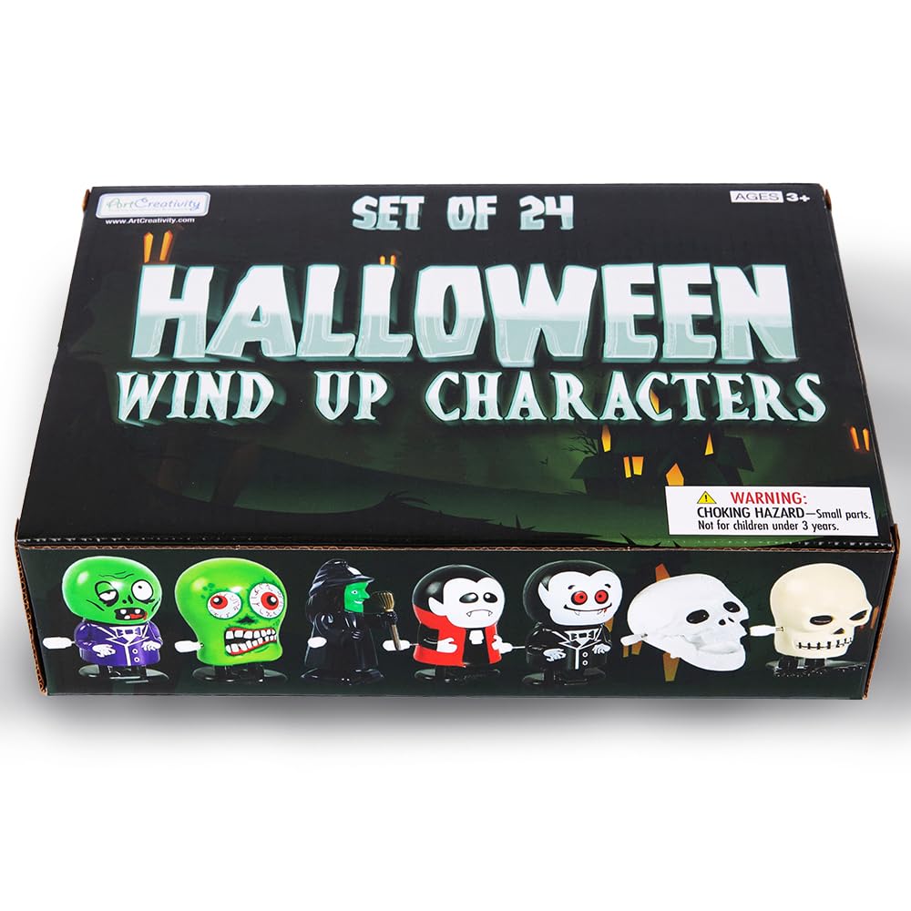 Halloween Wind Up Toys - Set of 24 Wind Up Halloween Toys - Assorted Halloween Wind Up Toys in Bulk with Unique Designs