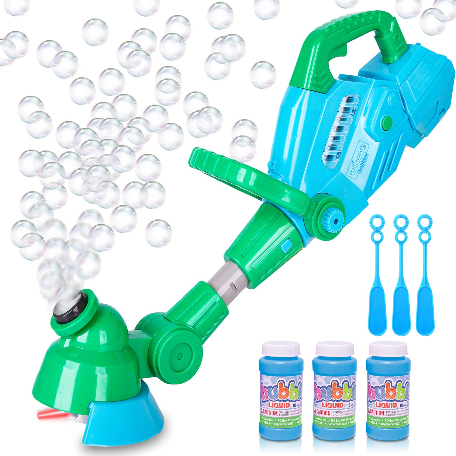 Weed Wacker Bubble Machine for Kids - Electronic Weed Eater Toy with Bubble Solution Included, Grass Trimmer Toy with Lights & Sounds