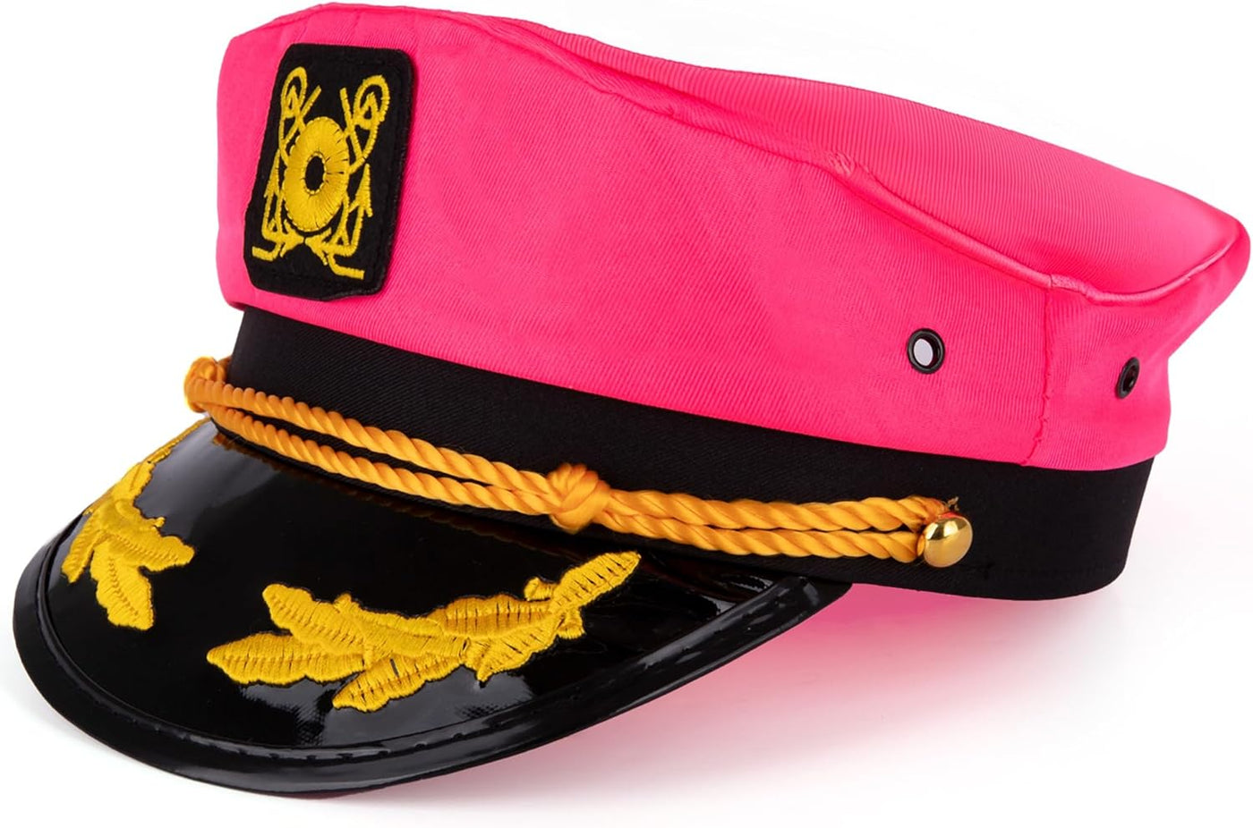 Unisex Pink Captains Hat - 1 PC Adjustable Captain Hat - Pink Boat Captains Hat for Halloween Costume with Snapback Closure