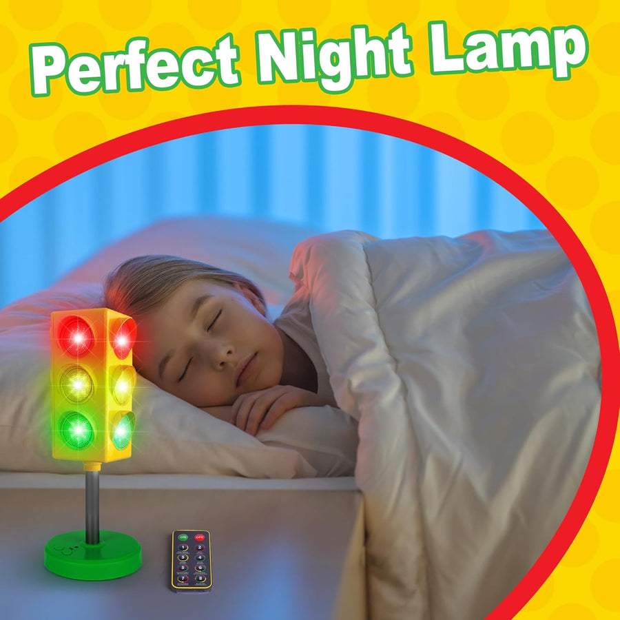 Traffic Light Lamp - Stop Light Lamp for Kids with Remote - 8 Different Patterns, Red Light Green Light Game for Kids