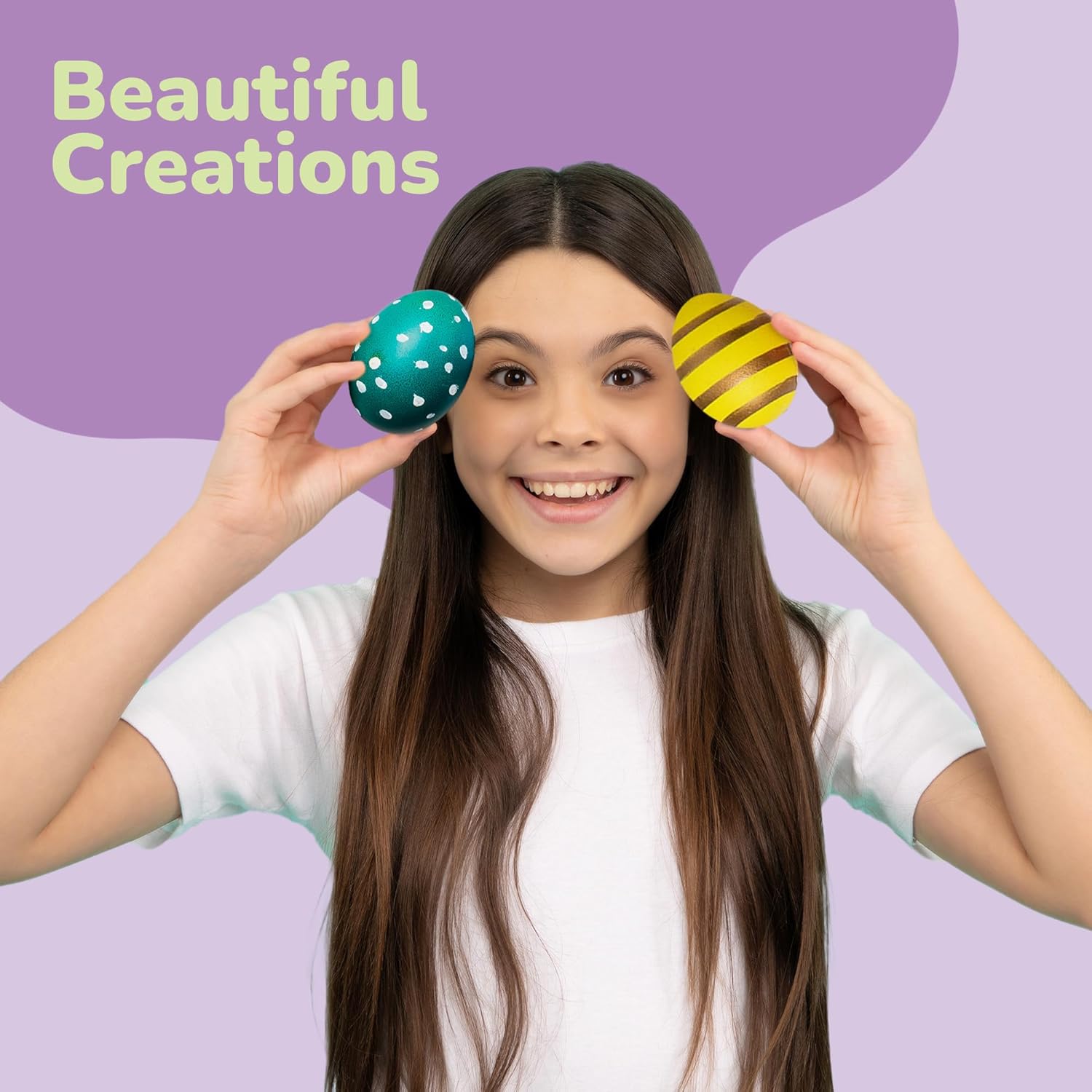 Easter Squishy Egg Painting Kit - 6 Pcs - Egg Decorating Set - Stress Relief Anxiety Craft Toy Gifts for Easter Basket Stuffers