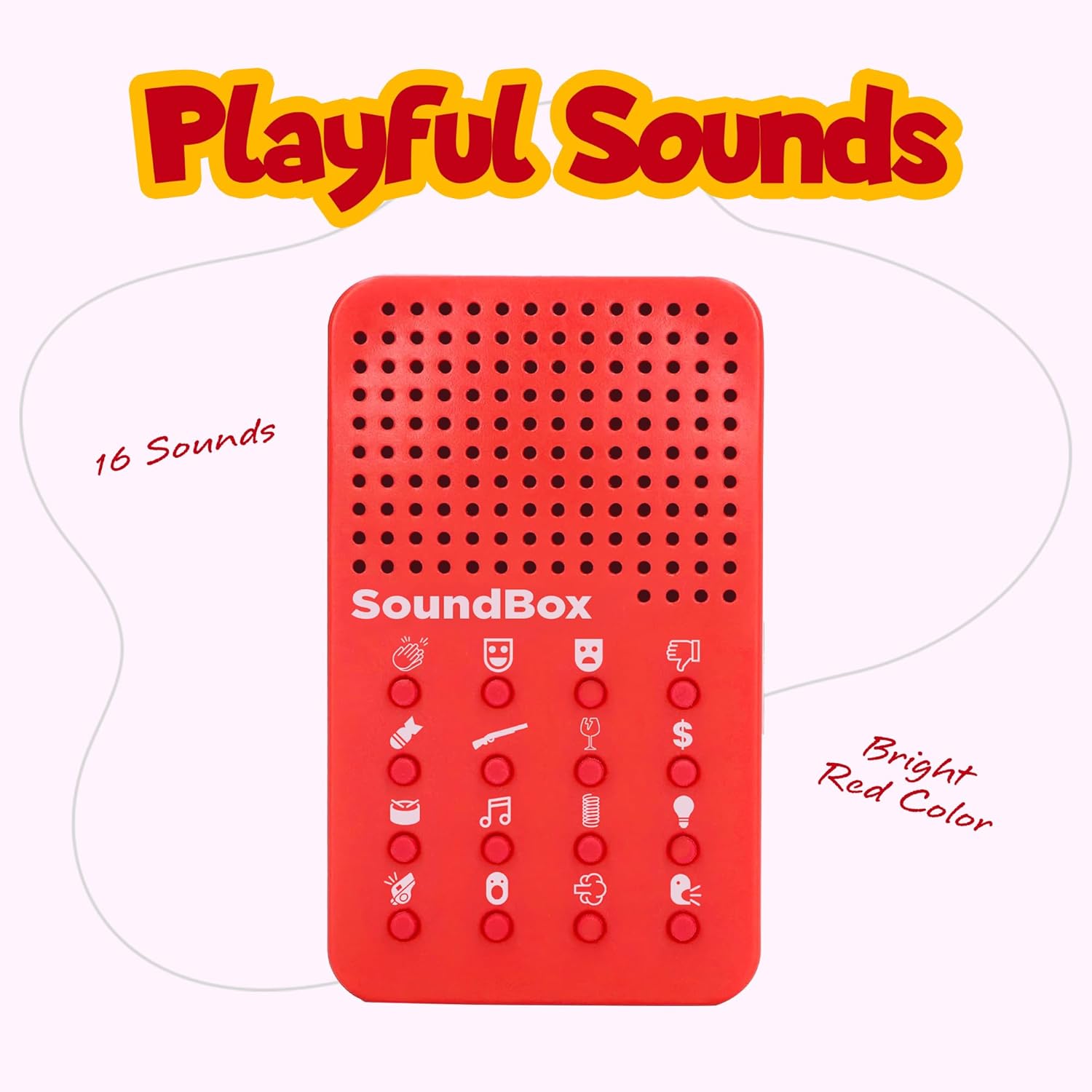 Funny Noises Machine with 16 Sound Effects - Electronic Noisemaker for Content Creators, Youtubers - Novelty Prank Item for Kids & Adults - Include Applause, Laughter, Buzzer, and More