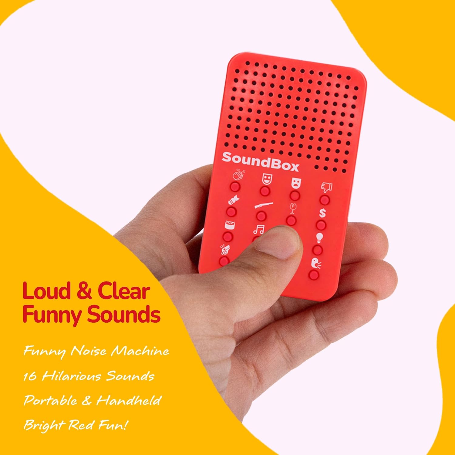 Funny Noises Machine with 16 Sound Effects - Electronic Noisemaker for Content Creators, Youtubers - Novelty Prank Item for Kids & Adults - Include Applause, Laughter, Buzzer, and More