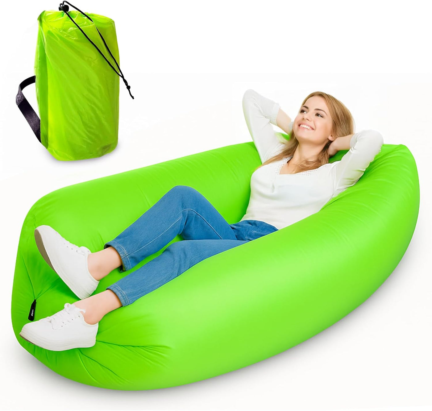 Large Inflatable Lounger Made of Waterproof Fabric