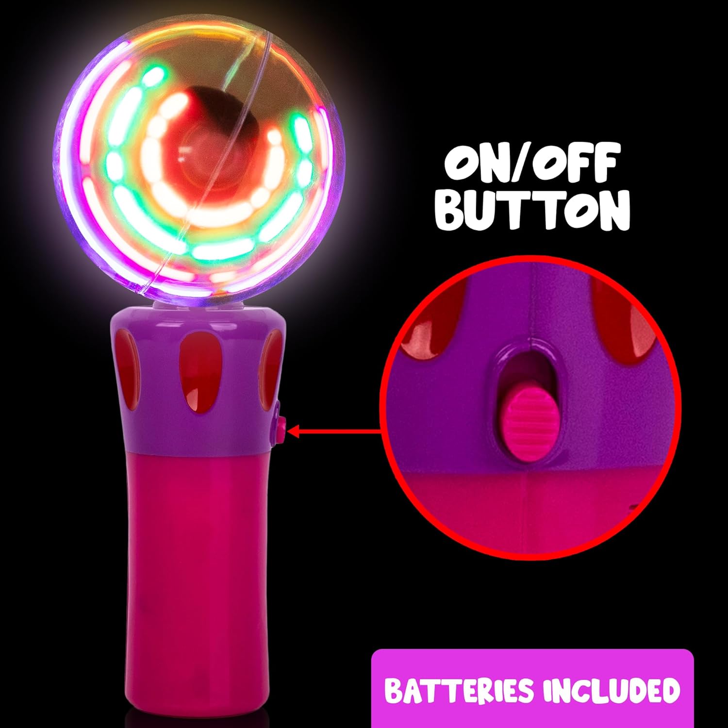 Light Up Magic Ball Wand for Kids - Flashing LED Wand for Boys and Girls - Batteries Included