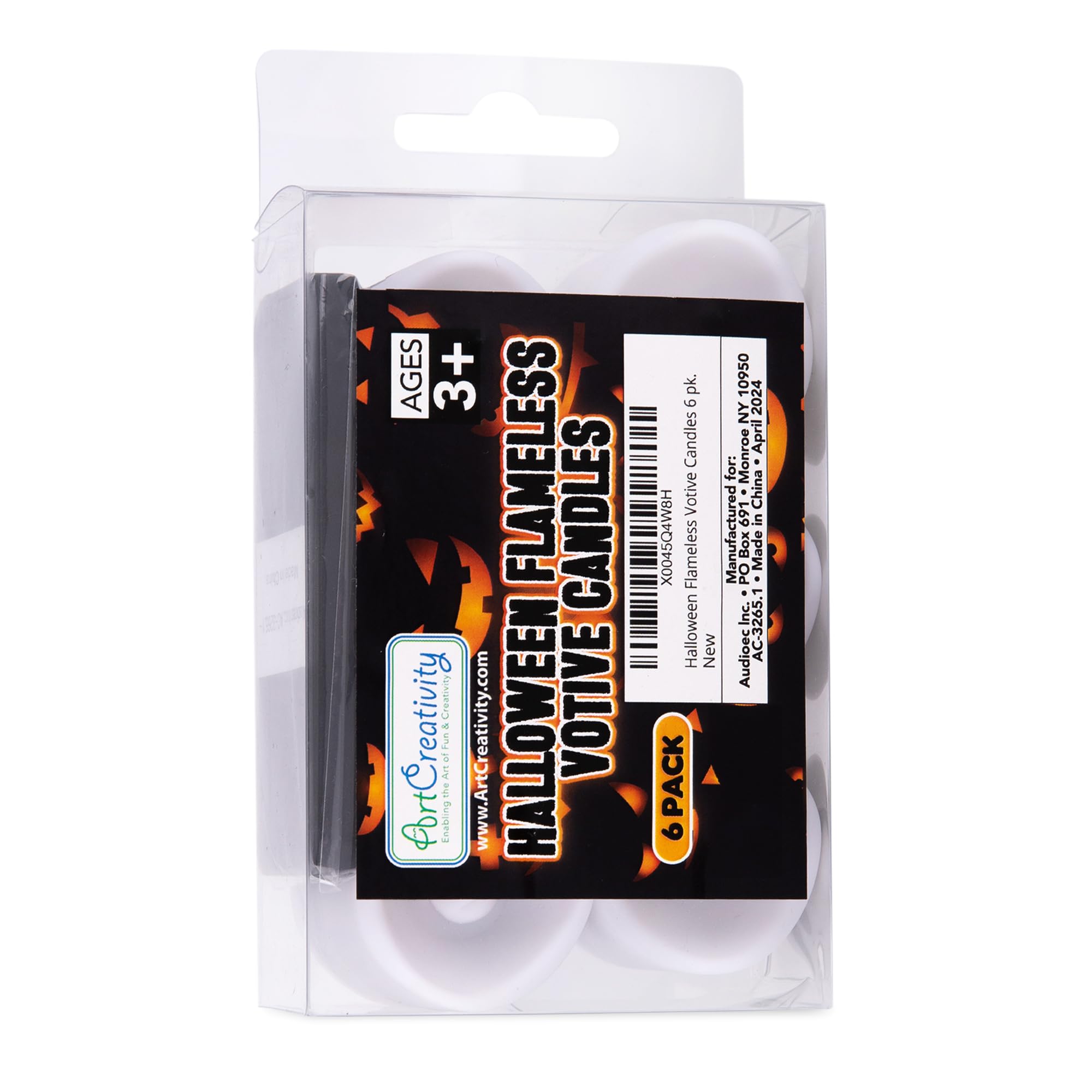 Flameless Halloween LED Candles - Set of 6 Halloween Flameless Candles - Battery Operated Halloween LED Votive Candles with Remote, Timer, and 12 Colors