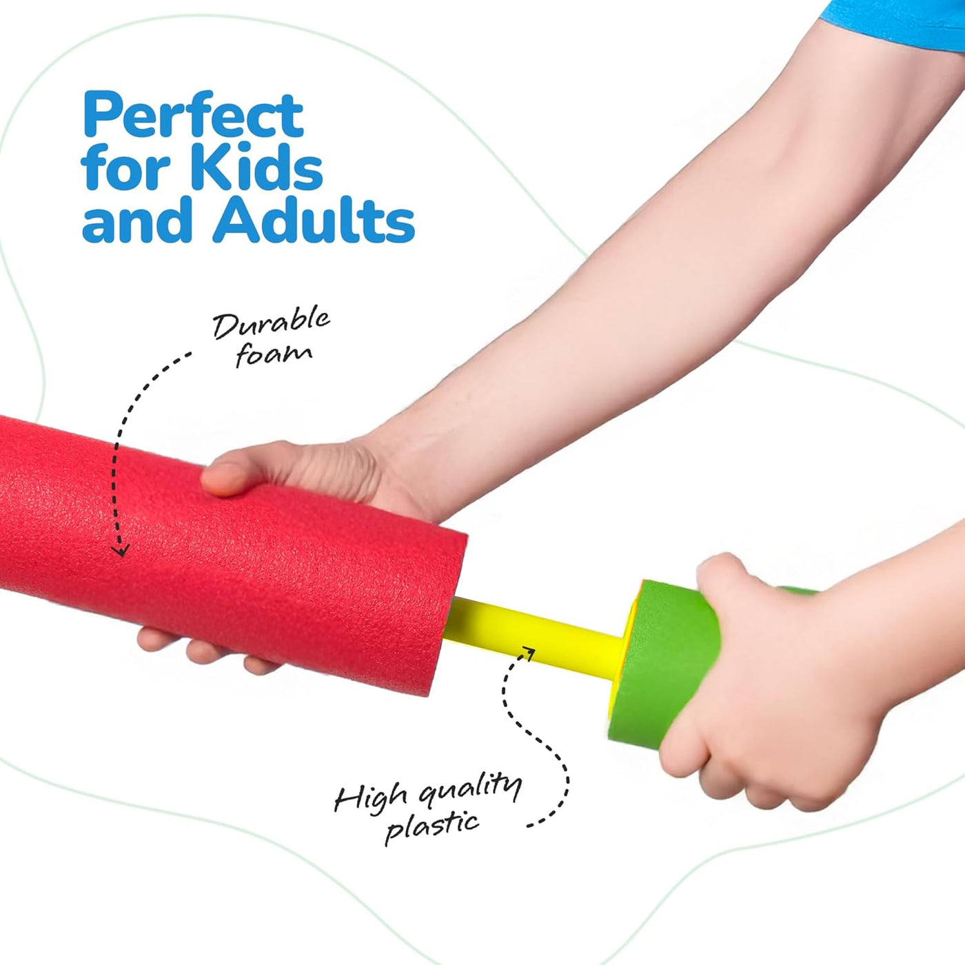 Foam Water Guns for Kids - 6 Pack - Long Range Swimming Pool Noodle Water Squirter - Fun Water Blaster Fighting Game Toys - Summer Beach Party Outdoor Supplies