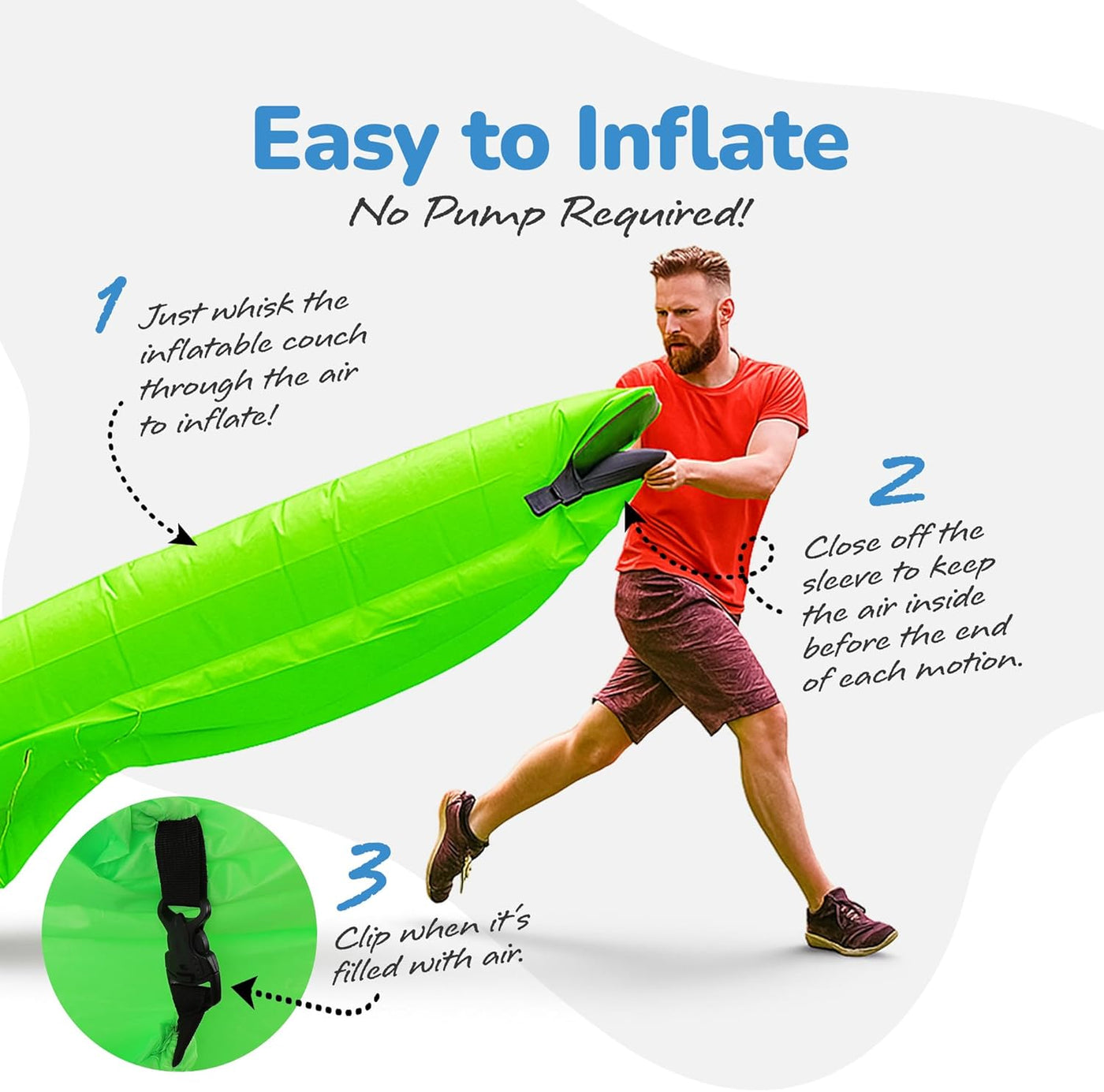 Large Inflatable Lounger Made of Waterproof Fabric