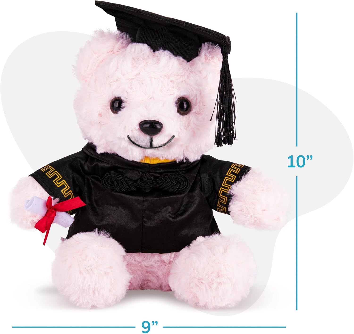 Graduation Pink Teddy Bear - 10 Inches - Cute Plush Bear with Hat, Gown, Sash, and Diploma - Birthday, Kindergarten & Preschool Graduation Gift for Girls - Adorable Stuffed Animal