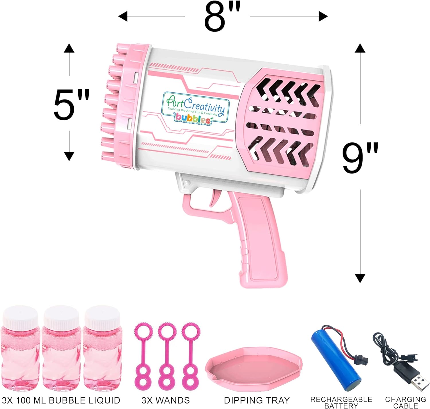Bazooka Bubble Gun, Bubble Bazooka with Colorful Lights, 69