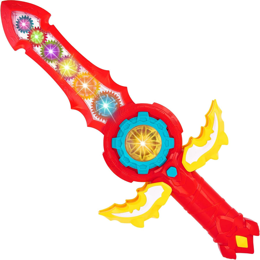 Light Up Sword Toy for Kids - 1 Piece - 16 Inch Light Up Sensory Toy Sword - Multi-Colored Spinning Gears and LED Lights