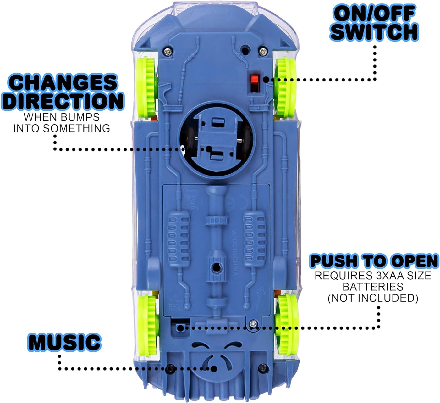 Light Up School Bus Toy for Toddlers - Bump and Go School Toy Bus with Colorful Spinning Gears, LED Lights, and Music