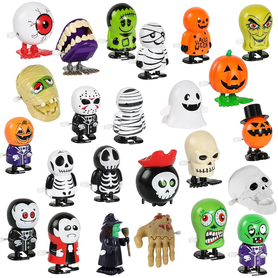 Halloween Wind Up Toys - Set of 24 Wind Up Halloween Toys - Assorted Halloween Wind Up Toys in Bulk with Unique Designs