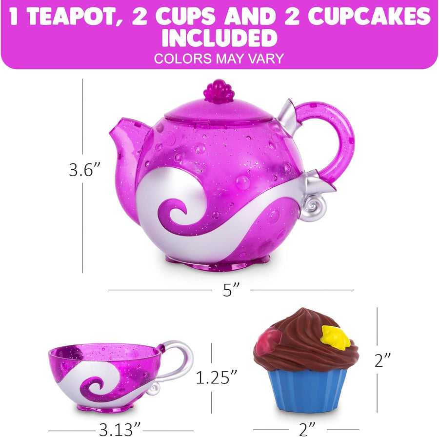 Bath Toy Tea Set - Bath Tea Set with Teapot, 2 Tea Cups, and 2 Silicone Cupcakes That Spray Water