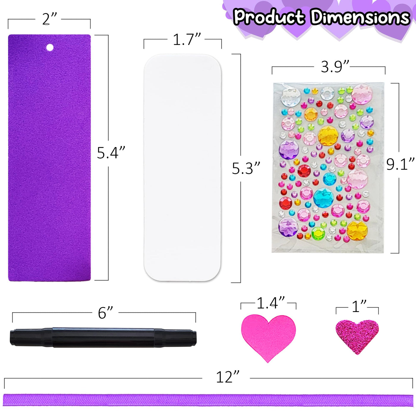 314 PCS Valentine’s Day Bookmark Craft Kit - Makes 24 Bookmarks - Valentine Crafts for Kids Classroom - Valentines Bookmark Craft Kit with Hearts, Glitter Stickers, Rhinestones, Ribbons