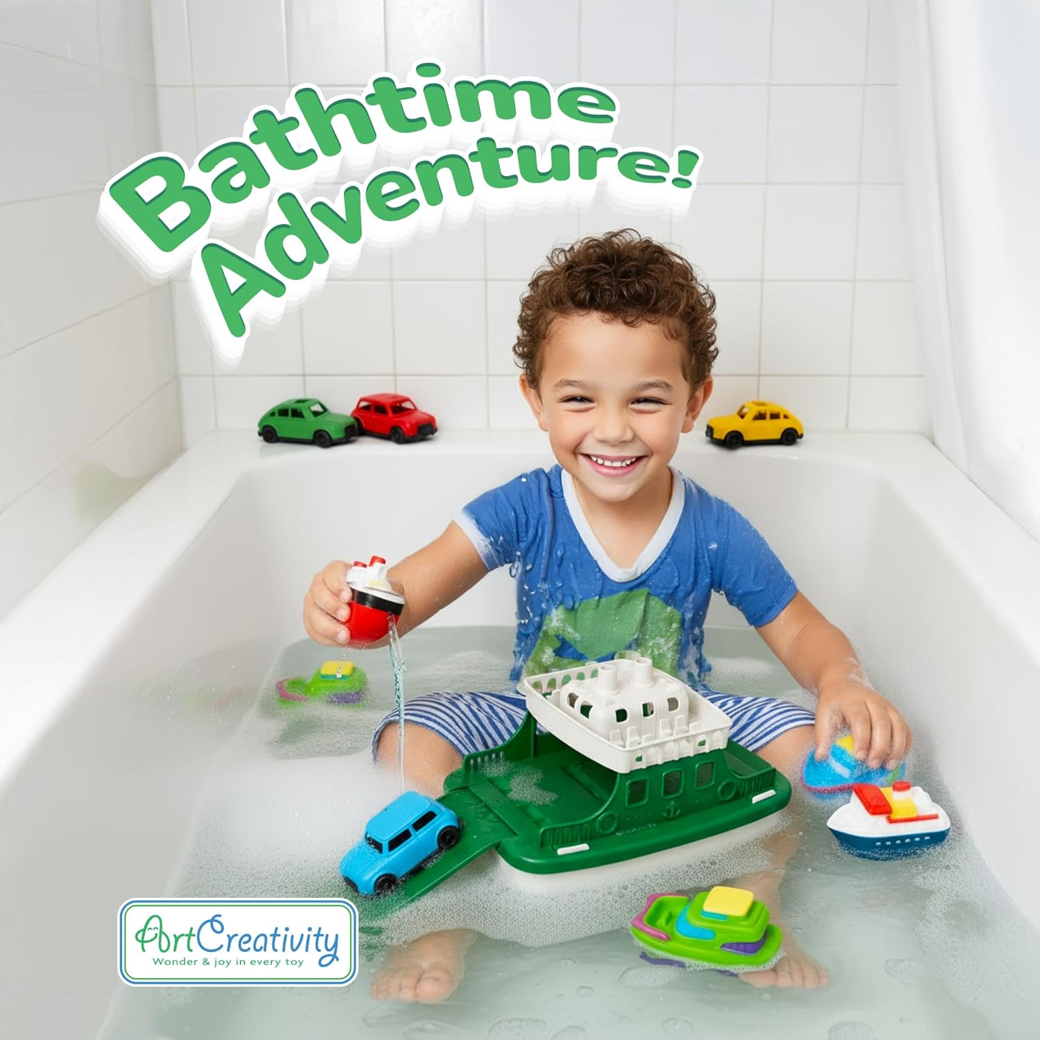 Ferry Boat Bath Toy for Toddlers - 9 Pcs