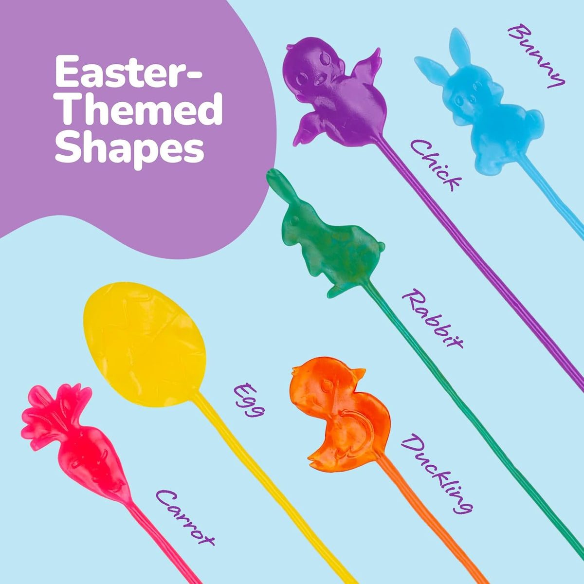 72 PCS Easter Sticky Hands for Kids - Party Favors in Assorted Designs ...