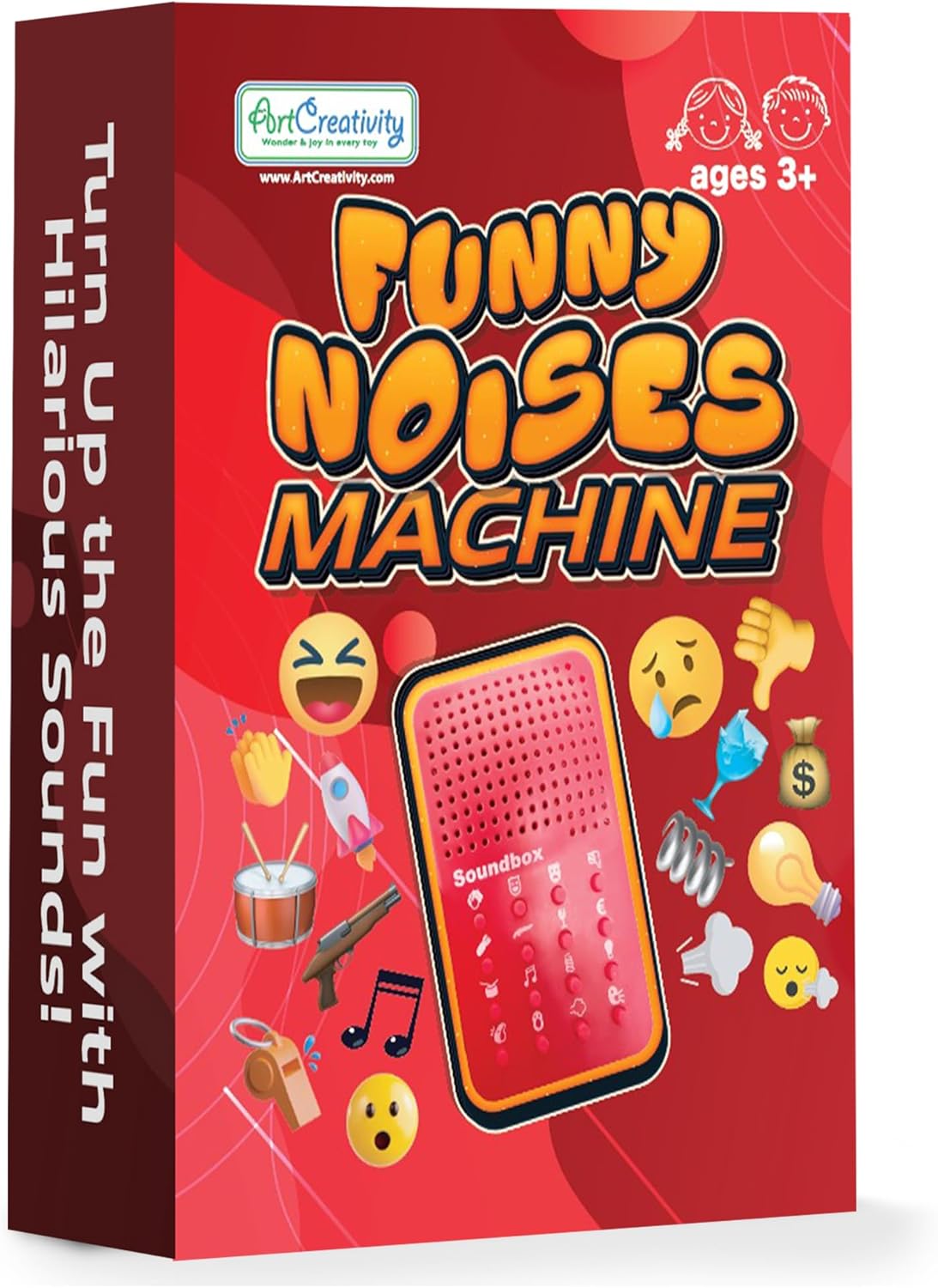 Funny Noises Machine with 16 Sound Effects - Electronic Noisemaker for Content Creators, Youtubers - Novelty Prank Item for Kids & Adults - Include Applause, Laughter, Buzzer, and More