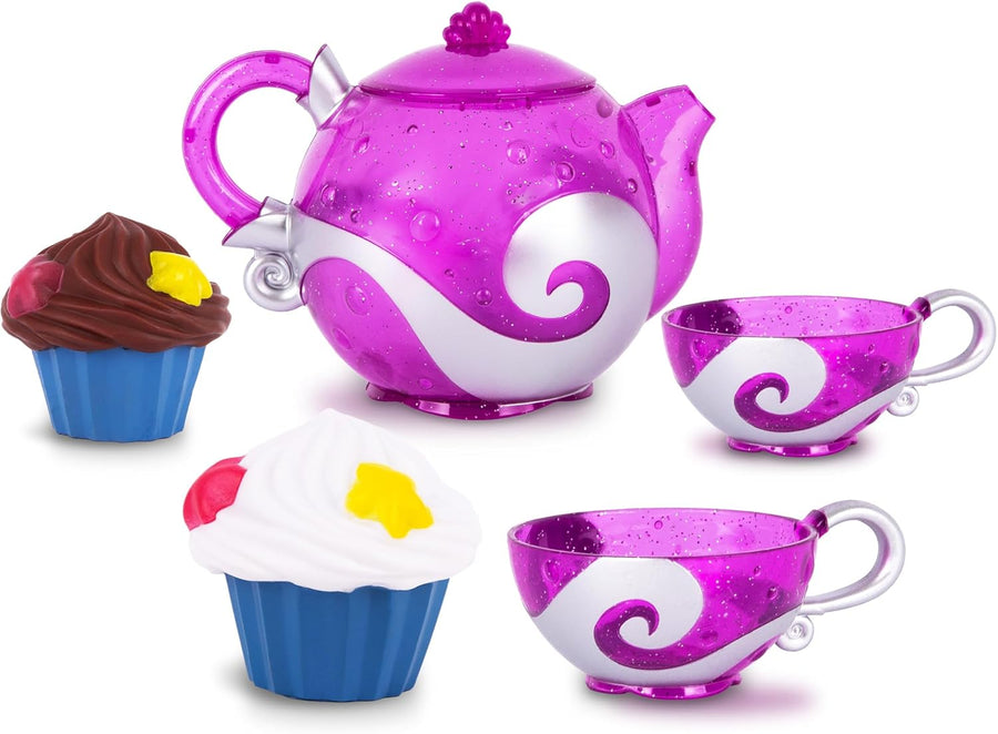 Bath Toy Tea Set - Bath Tea Set with Teapot, 2 Tea Cups, and 2 Silicone Cupcakes That Spray Water