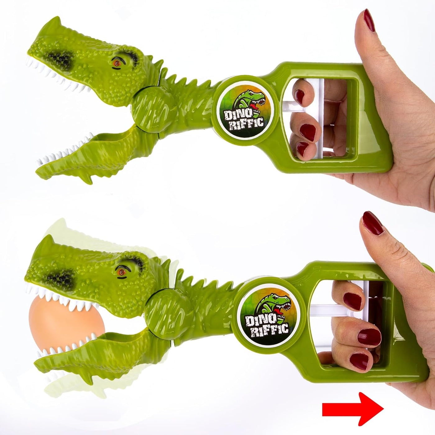 Dinosaur Grabber Toy for Kids - 5-Piece Kids Grabber Set - Includes 1 Toy Dinosaur Grabber and 4 Small Dinosaur Figurines to Grab