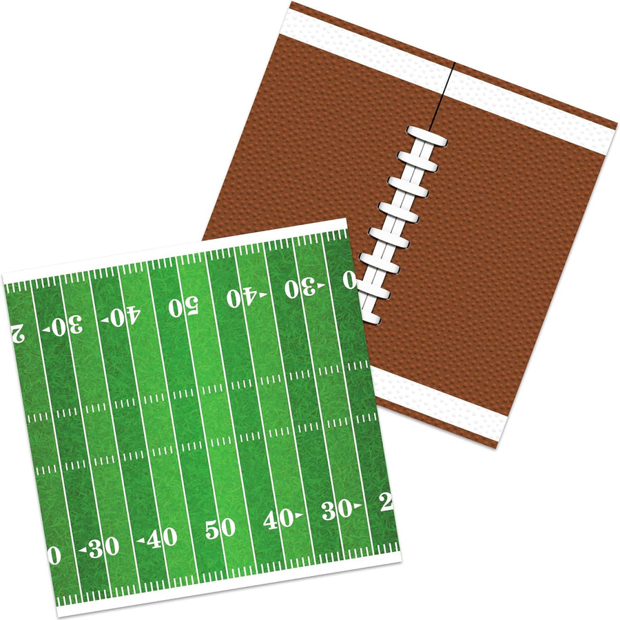 Football Field Napkins - Set of 80 - Superbowl Napkin Party Decor Supplies - Superbowl Football Napkins for Parties and Tailgates")